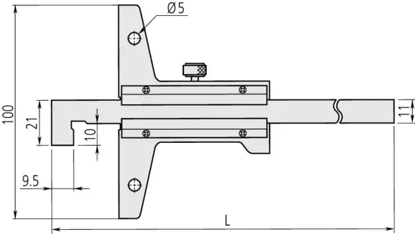 Vernier Depth Gauge Hook Type 0-150mm, 0,02mm, Fine adjustment 527-411