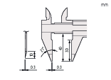 Vernier Point Caliper 0-150mm, 0,05mm, Metric 536-121