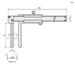 Mitutoyo Vernier Knife-Edge Caliper 10-200mm, 0,05mm, Metric 536-142