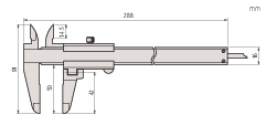 Mitutoyo Vernier Caliper Swivel Jaw 0-200mm, 0,05mm, Metric 536-212