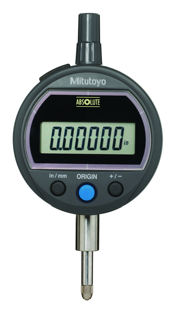 Mitutoyo 543-507 Absolute Solar Digimatic Indicator ID-S .5/12.7mm Travel; Resolution .0005''/.01mm, Accuracy .001''/.02mm, Stem 3/8'', With Lug back