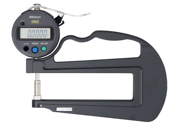 ABS Digital Thickness Gauge with ID-S Inch/Metric, 0-0,47", 0,0005", 4,72" Throat 547-520S