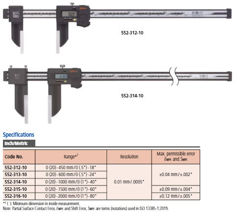 Digital ABS Carbon Fibre Caliper Inch/Metric, 0-80", IP66 552-316-10