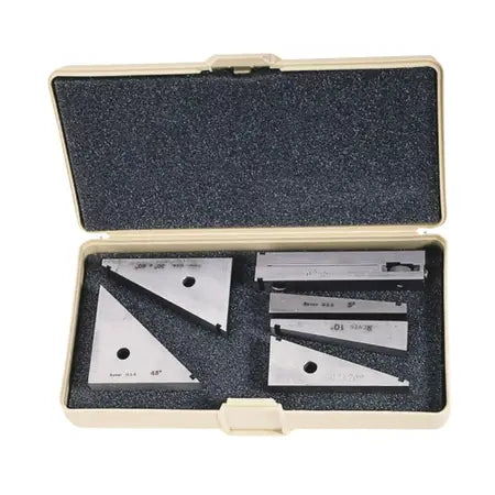 MHC 630-4267 Angle Block Set Description : Set of 7 angle gauge blocks 7pcs set, 15, 30, 45, 50, 60, 75, 90° each