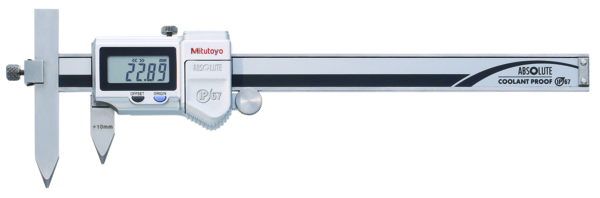 Digital ABS Offset Centerline Caliper 10, 1-160mm, IP67, Thumb Roller 573-605-20