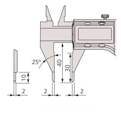 Mitutoyo 573-725 Point Caliper w/Extended Tips, 0-6"/0-150mm Range, .0005"/0.01mm Resolution (Copy)