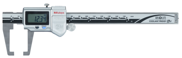 Digital ABS Neck Caliper Inch/Metric, 0-6", IP67, Thumb Roller 573-751