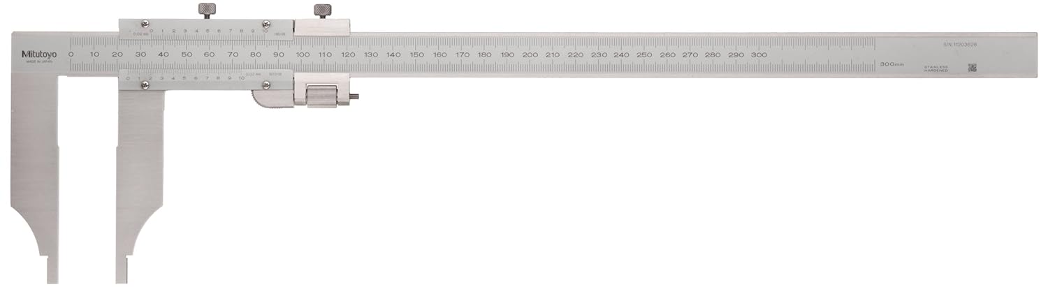 Mitutoyo Vernier Caliper Long Jaw, Fine Adjust. 0-300mm, 0,02mm, Metric 534-113