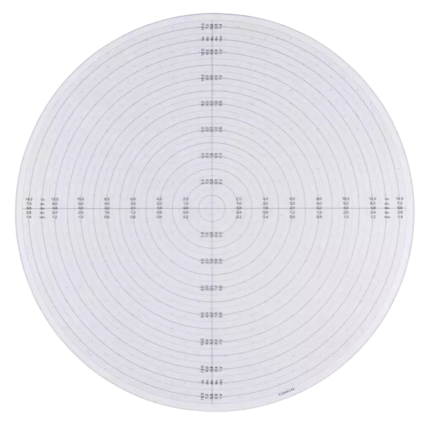 63AAA531 Radius chart ø 250 mm Overlay chart for measuring projector