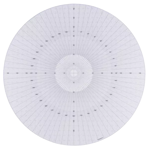 63AAA545 Protractor chart ø 250 mm Overlay chart for measuring projector