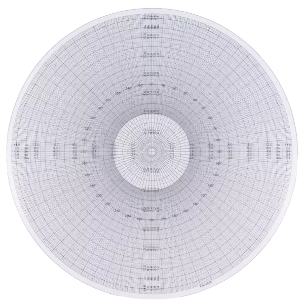 63AAA530 Radius and protractor chart ø 250 mm Overlay chart for measuring projector