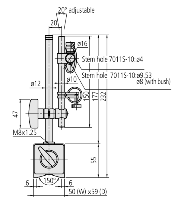 Magnetic Stand with Fine Adjustment 160mm Working Radius Item number: 7010SN