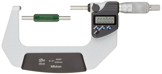 Digital Tube Micrometer, Spherical Anvil Inch/Metric, 75-100mm/3-4", IP65 395-354-30