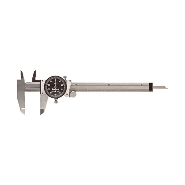 Starrett B120A-6 Dial Calipers with Black Dial, Stainless Steel, 0-6" Range, .001" Graduations