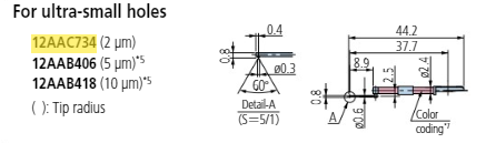 Extra Small Hole Stylus/Tip Angle 60 Deg for Surftest; Formtracer SV-C 12AAC734