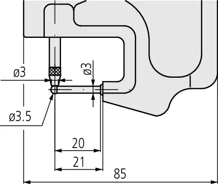 Dial Indicator  Tube Thickness Gauge, 0-10mm 7360A