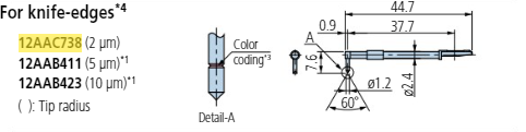 Knife edge stylus - R2µm; 60° for Surftest; Formtracer SV-C 12AAC738