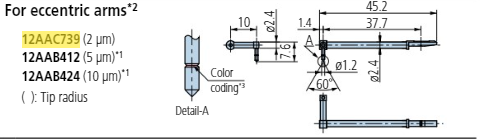Eccentric stylus - R2µm; 60° for Surftest; Formtracer SV-C 12AAC739