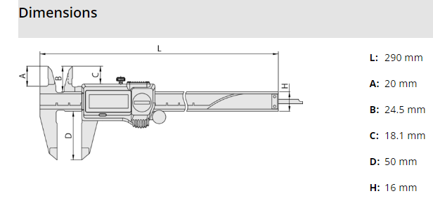 Digital ABSOLUTE Coolant Proof IP67 Caliper 0-200mm(0-8") With Output 500-763-20