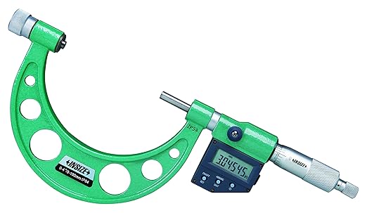 INSIZE 3506-150 Electronic Outside Micrometer with Interchangeable Anvils, 0-6"/0-150 mm