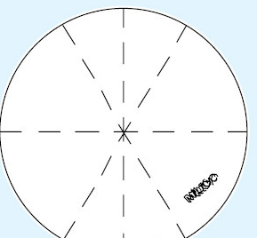 Reticle for MF Gen. B Cross-hair and 60° Broken Lines 12AAG840