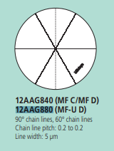 Reticle for MF-U Gen. B Cross-hair and 60° Broken Lines 12AAG880