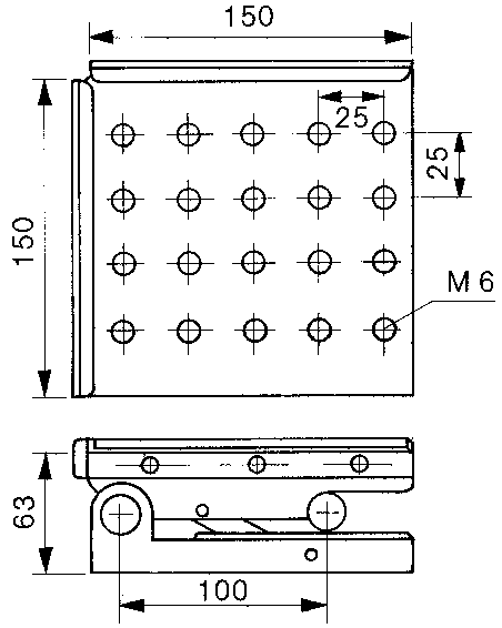 930-626 Precision Sine Plate 150x150mm, with M6 Holes