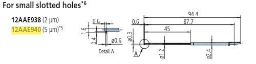 2 x Small slotted hole stylus - R5µm; 90 for Surftest; Formtracer SV-C 12AAE940