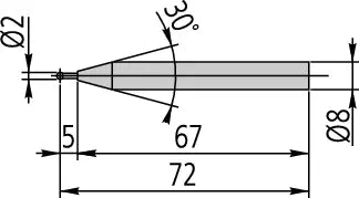 Ball Probe Coaxial Type D=2mm, 72mm Length Item number: 957261