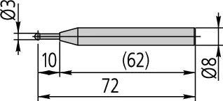 957262 Ball Probe Coaxial Type D=3mm, 72mm Length