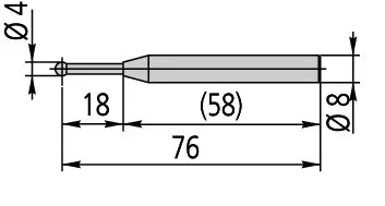 957263 Ball Probe Coaxial Type D=4mm, 76mm Length