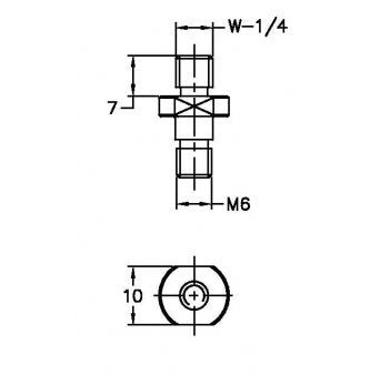 NOGA AD6010 1/4" x M6 Adapter Type, Articulated Arms Use With Indicator Holder Connector or Adapter