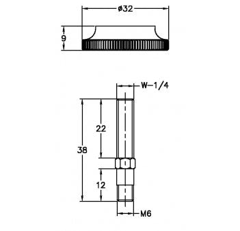 OGA AD6015 1/4" x M6 Adapter Type, Articulated Arms Use With Indicator Holder Connector or Adapter