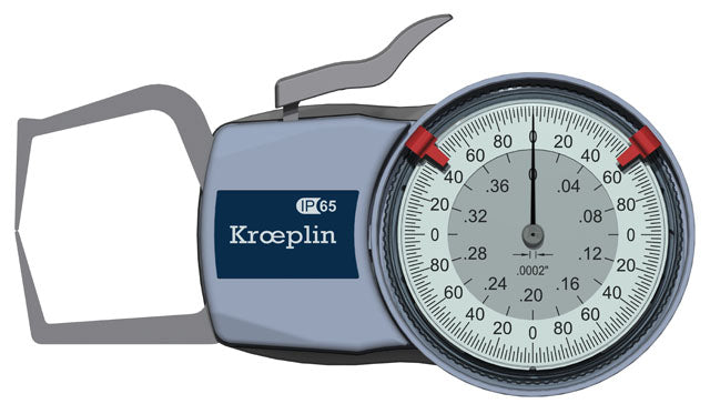 Kroeplin Metric External Caliper Gauge 0-.4", 0.0002", D610S