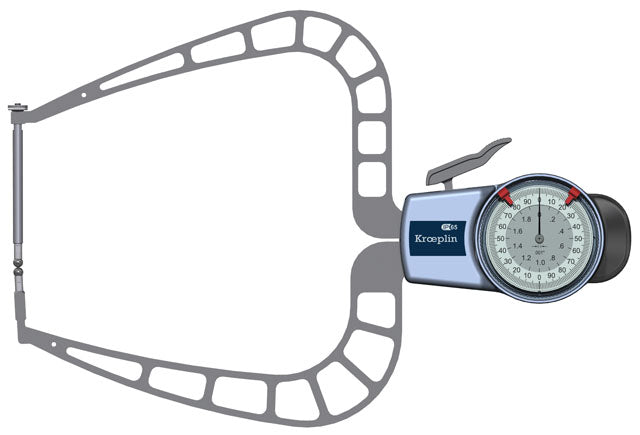 External Dial Caliper Gauge D950B 0-2" grad .001" Ball .197"