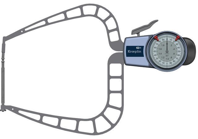 External Dial Caliper Gauge D950F 0-2" grad .001" Ball.197"