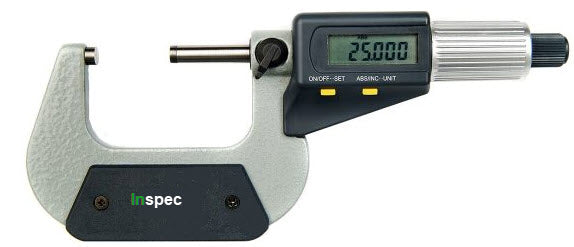 Inspec Digital Micrometer 132-02-830 Range 25-50mm/1-2" Resolution .00005"/.001mm