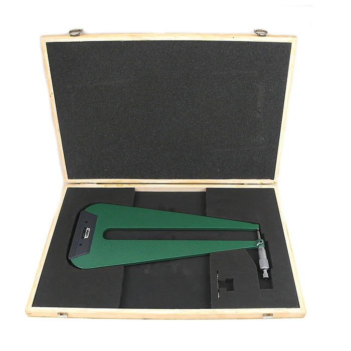 INSIZE 3239-14F Sheet Metal Micrometer, Type B, 0.001" Graduation, 0" - 1" Spherical Anvil Flat spindle, 12" Throat depth