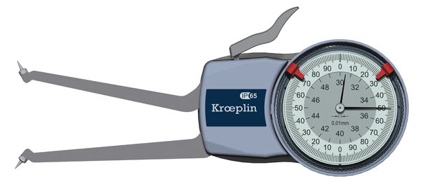 Kroeplin H2G30 mechanical internal measuring gauge  Measuring range 30-50 mm Grad 0,01 mm Measuring depth L max.: 85 mm