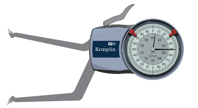 Kroeplin H2G60 mechanical internal measuring gauge  Measuring range 60-80 mm Grad 0,01 mm Measuring depth L max.: 85 mm