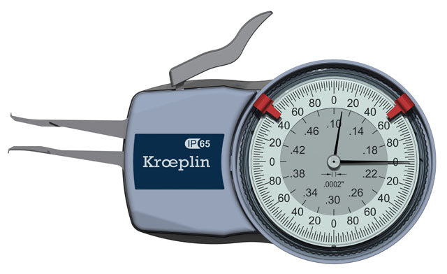 Kroeplin Metric Internal Dial Caliper Gauge .1-.5" x .0002" H602