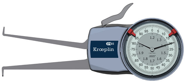 Kroeplin Metric Internal Dial Caliper Gauge 1.2-2.2" .0005" H730