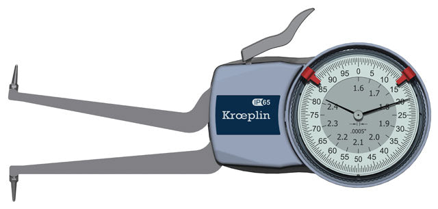 Kroeplin Metric Internal Dial Caliper Gauge 1.6-2.4" .0005" H740