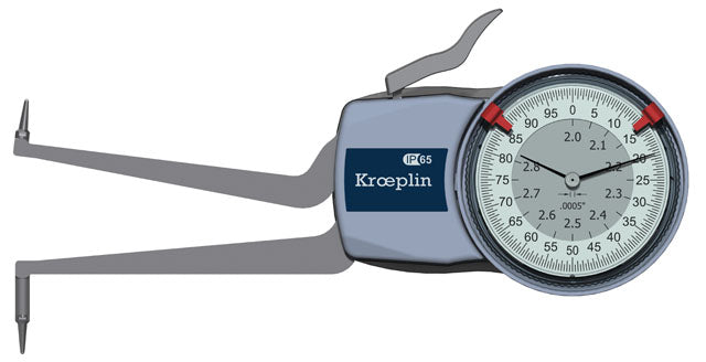 Kroeplin Metric Internal Dial Caliper Gauge 2-2.8" .0005" H750