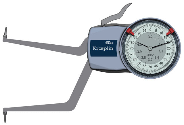 Kroeplin Metric Internal Dial Caliper Gauge 3.2-4" .0005" H780