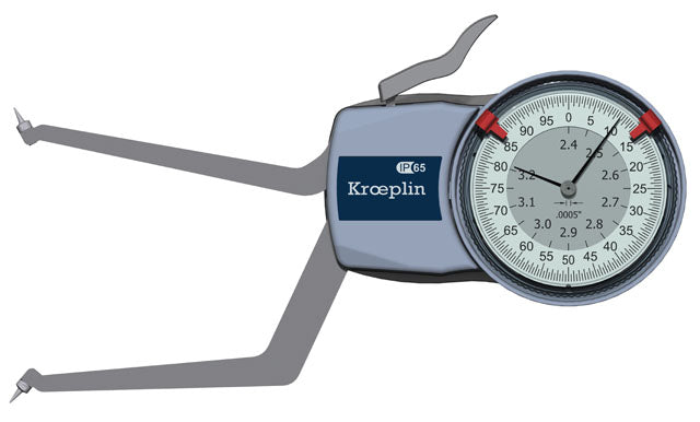 Kroeplin H7G60 mechanical internal measuring gauge  Measuring range 2.4-3.2" Grad .0005" Measuring depth L max.: 3.3"