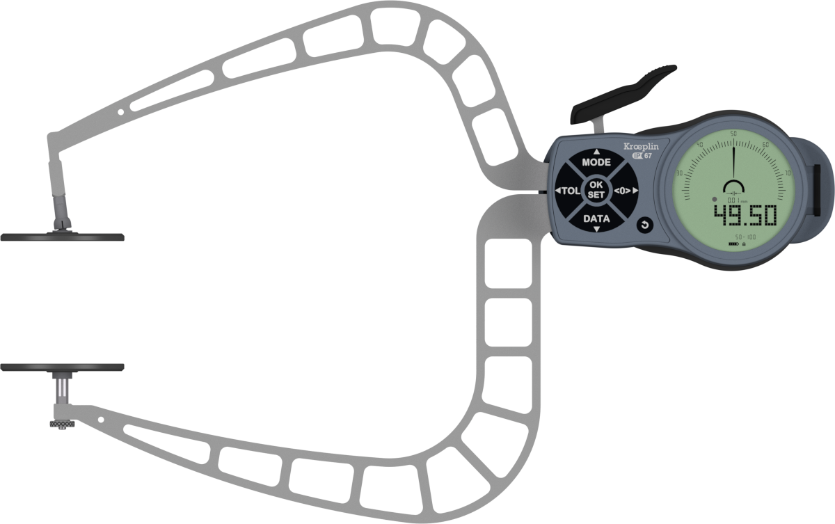 Digital External Caliper Gauge 50-100mm, 0.001mm K4100T With 50mm flat anvils