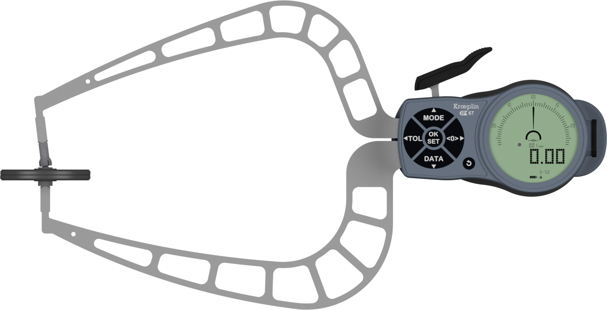 Kroeplin External Digital Caliper Gauge K450T, 0-50mm, 50mm Disc for measuring Foam