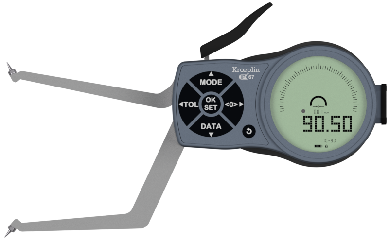 L2G70 electronic internal measuring gauge  Measuring range Meb: 70-90mm Numerical interval Zw: 0,001 / 0,002 / 0,005 / 0,01 / 0,02 / 0,05mm Measuring depth L max.: 85 mm