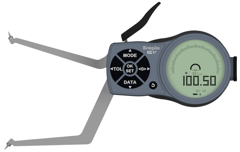 L2G80 electronic internal measuring gauge  Measuring range Meb: 80-100mm Numerical interval Zw: 0,001 / 0,002 / 0,005 / 0,01 / 0,02 / 0,05mm Measuring depth L max.: 85 mm